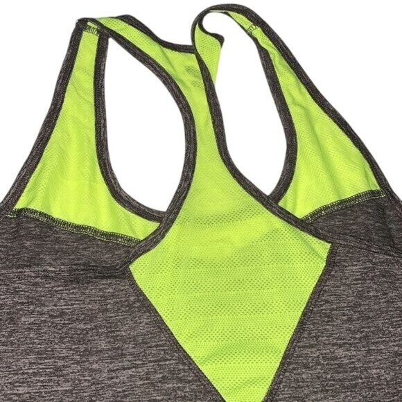 Avia Womens Racerback Gray & Neon Green Active Tank Top Size XL - Picture 7 of 8